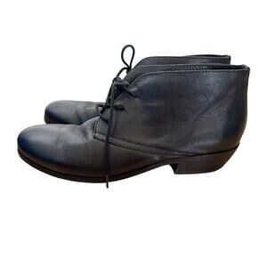 Soft Walk Ramsey Black Leather Lace Up Ankle Boot Women Size 8